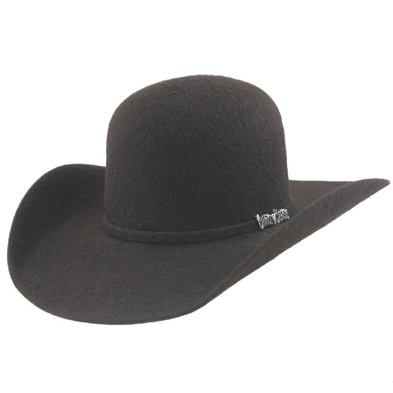 Cuernos Chuecos 10x Chocolate Grizzly Fur Felt Open Crown Cowboy Hat