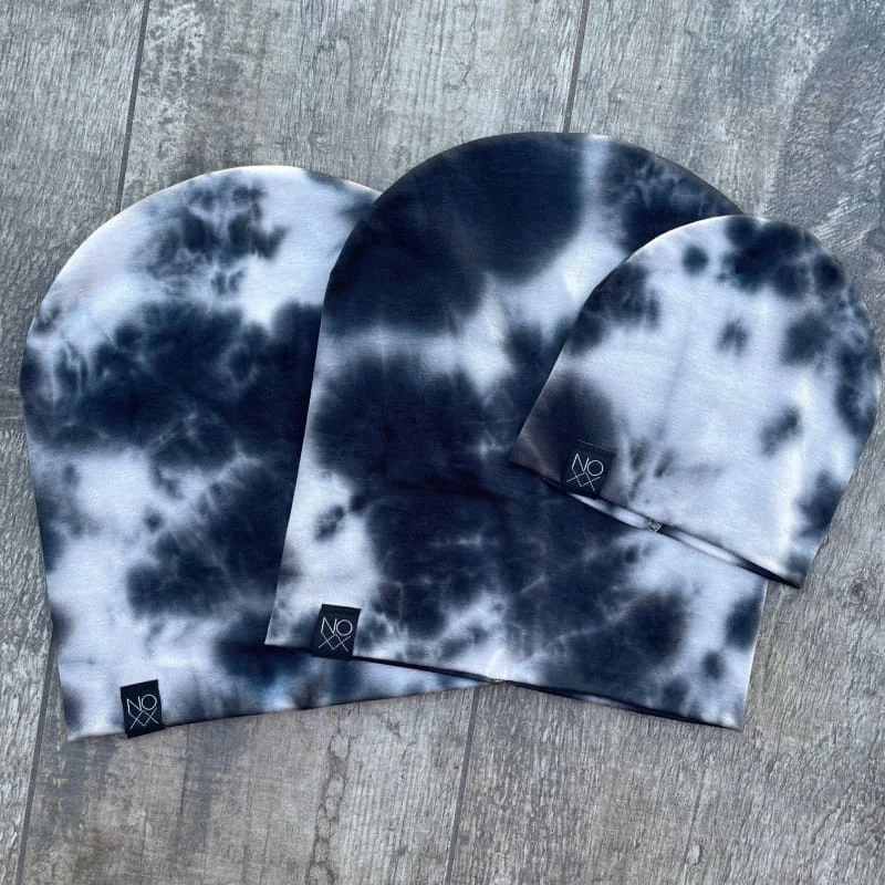 Black Tie-Dye | Jersey Knit Beanie