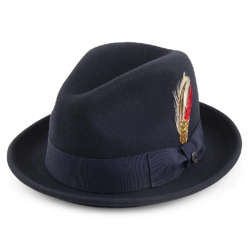 Jaxon & James Crushable Blues Trilby Hat Navy Wholesale Pack