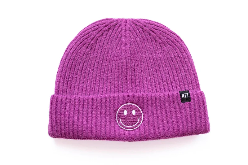 Boysenberry Smiley Beanie