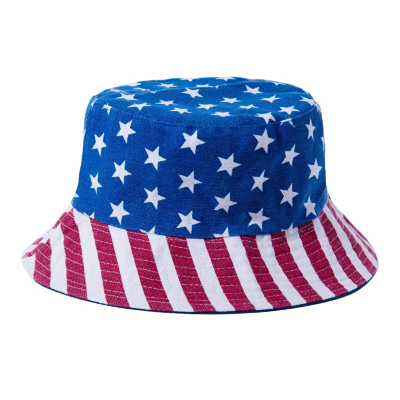 Reversible American Flag Bucket Hat