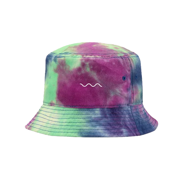 tie-dye logo bucket hat