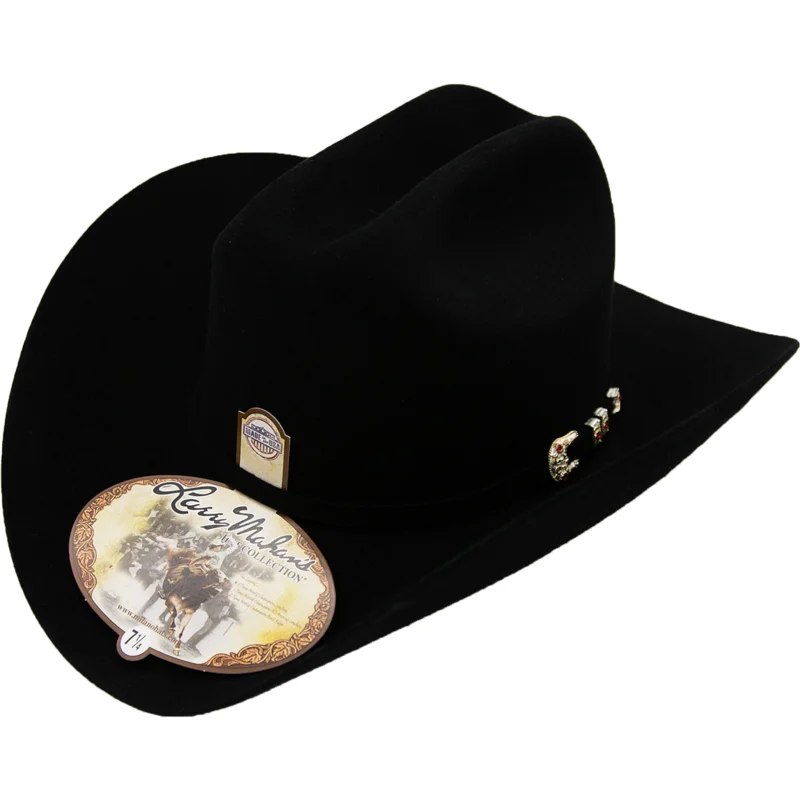 10x Larry Mahan Jerarca Fur Felt Cowboy Hat Black