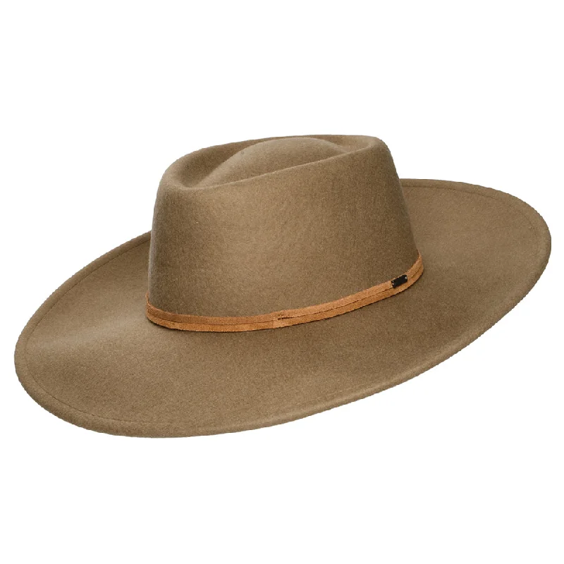 Brixton Hats Brenton Convertabrim Wool Felt Rancher Fedora Hat - Light Brown