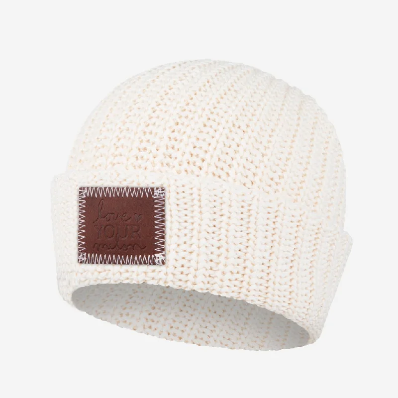 White Speckled Cuffed Beanie