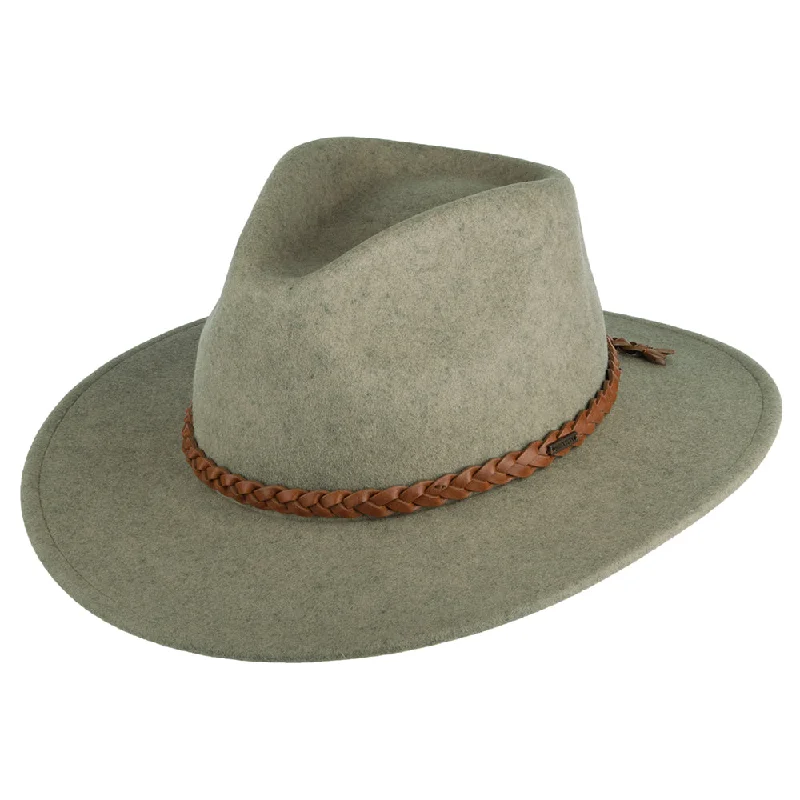 Brixton Hats Messer Western Wool Felt Fedora Hat - Natural Heather