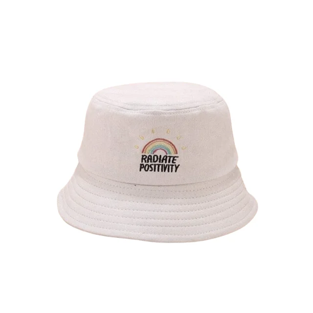 Rainbow Bucket hat White Radiate positivity