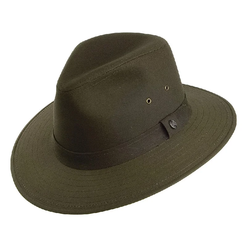 Oilcloth Safari Fedora Hat - Olive