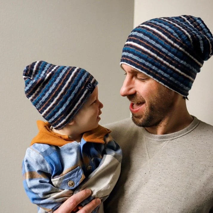 Navy Stripes | Cozy Ribbed Knit Beanie