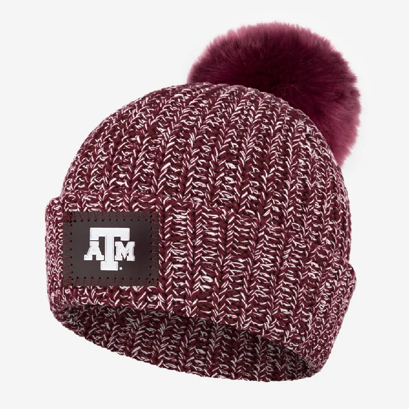 Texas A&M Aggies Burgundy and White Speckled Pom Beanie