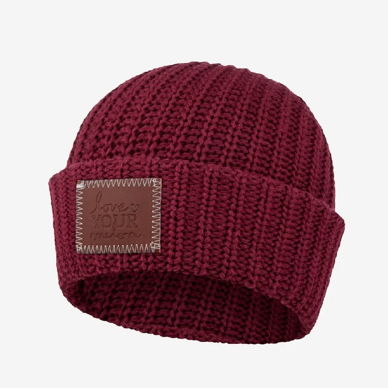 Burgundy Cuffed Beanie