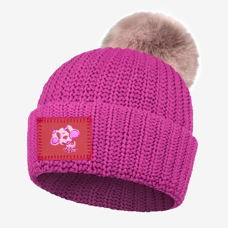 Magenta Fuchsia Pom Beanie