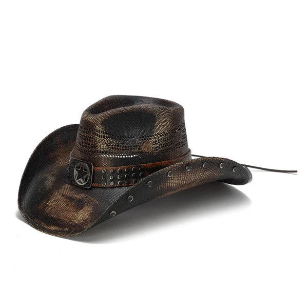 Stampede Hats - Studded Black Stain Lone Star Western Hat