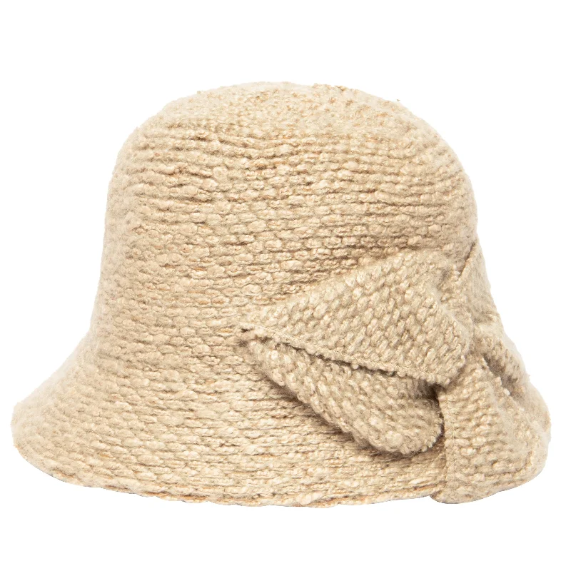 Women's Knit Cloche w/Wrapped Bow