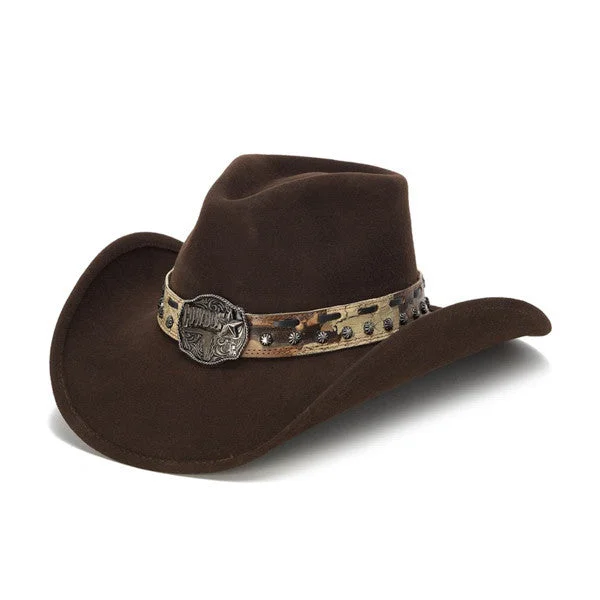 Stampede Hats - Brown Cowboy Concho Western Felt Hat