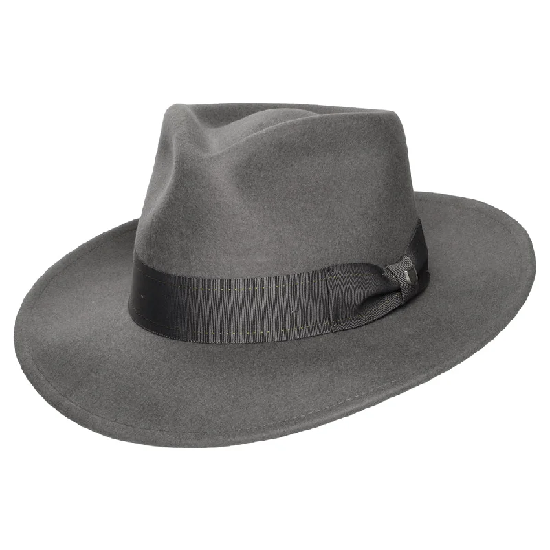 Brixton Hats Swindle Convertabrim Wool Felt Fedora Hat - Grey