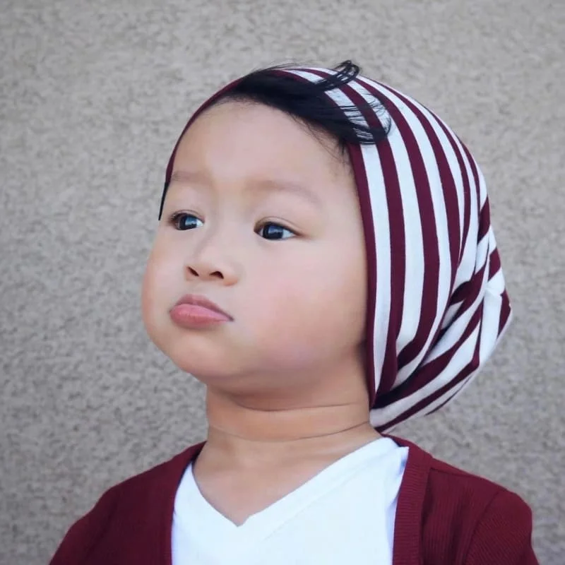 Burgundy Stripes | Jersey Knit Beanie