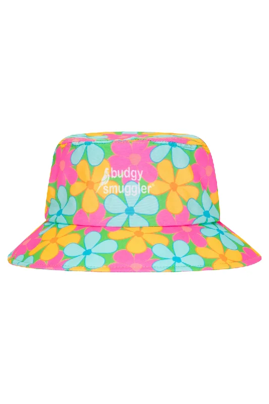 Bucket Hat in Fluro Flowers