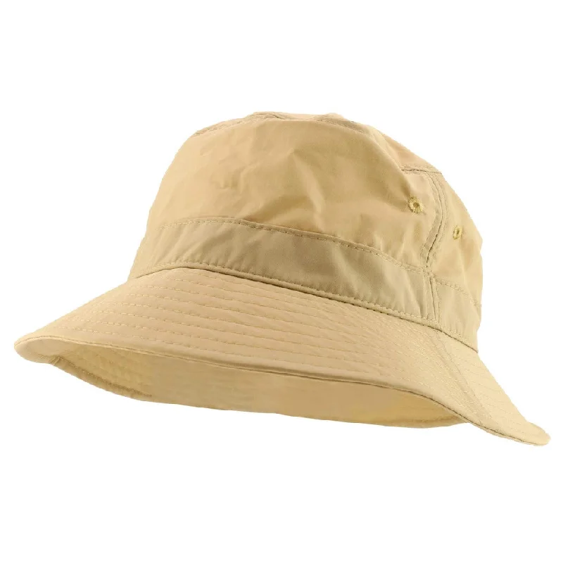 Short Brim Polyester Bucket Hat - Khaki