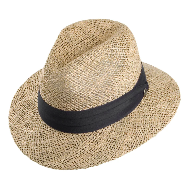 Jaxon & James Seagrass Straw Safari Fedora Hat - Natural