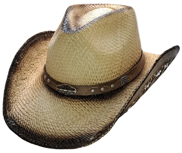 BEDISE THE OCEAN Biege Straw Cowboy Hat by Austin