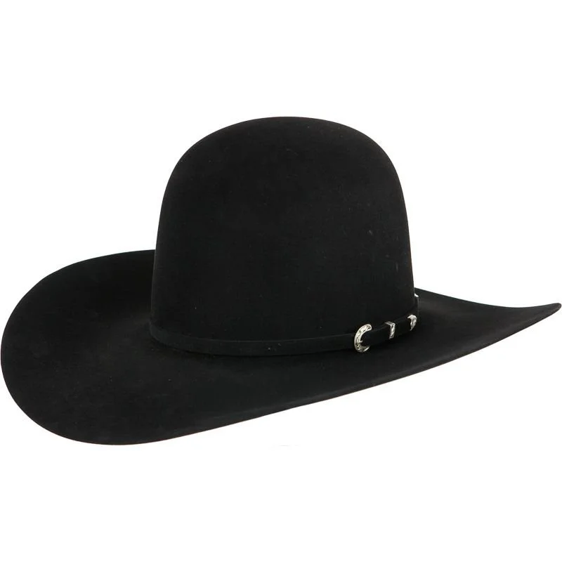 American Hat Co 40X Black Open Crown 4-1/4" Brim Felt Cowboy Hat