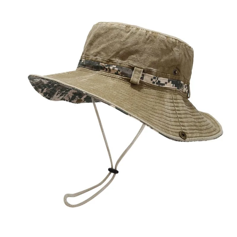 Camouflage Wide Brimmed Bucket Hat