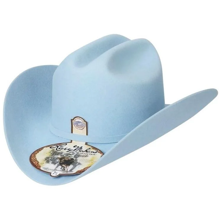 6x Larry Mahan Real Fur Felt Cowboy Hat Baby Blue