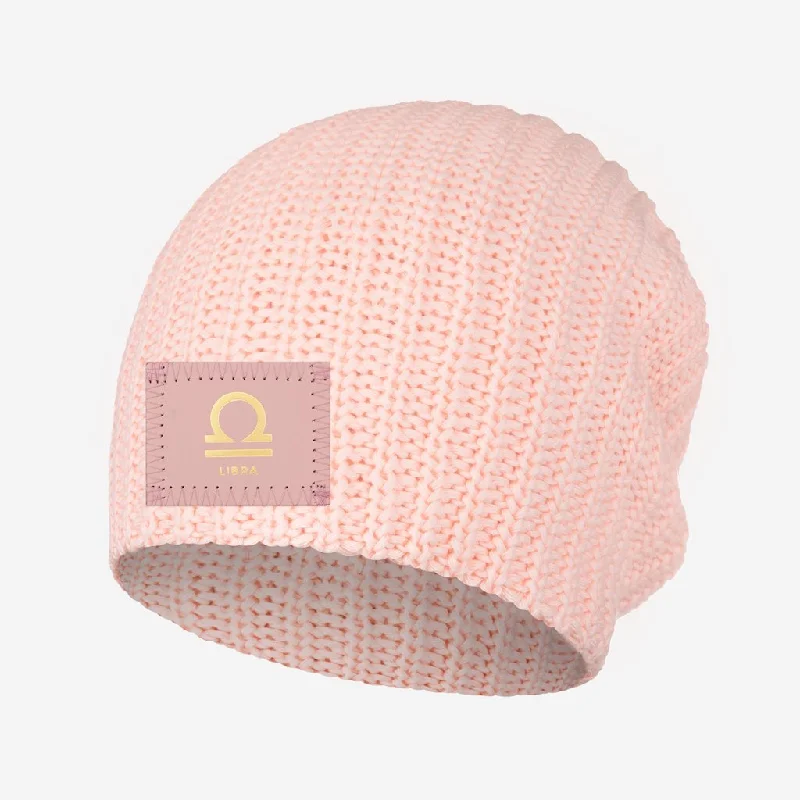 Libra Zodiac Blush Beanie