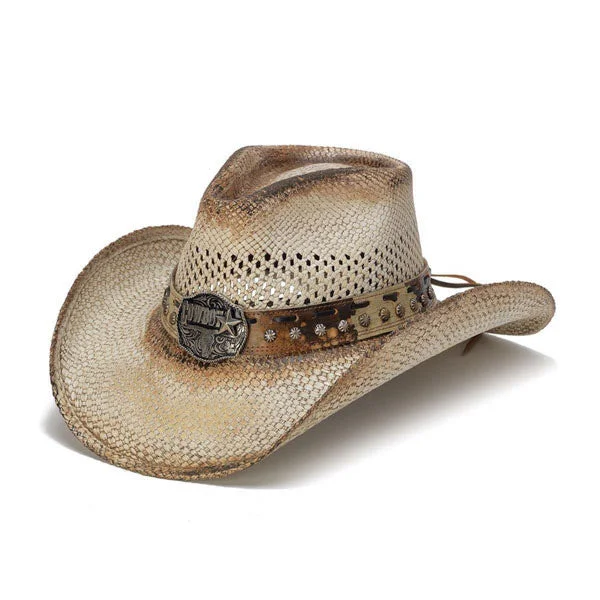 Stampede Hats - “Cowboy” Concho Western Light Straw Hat