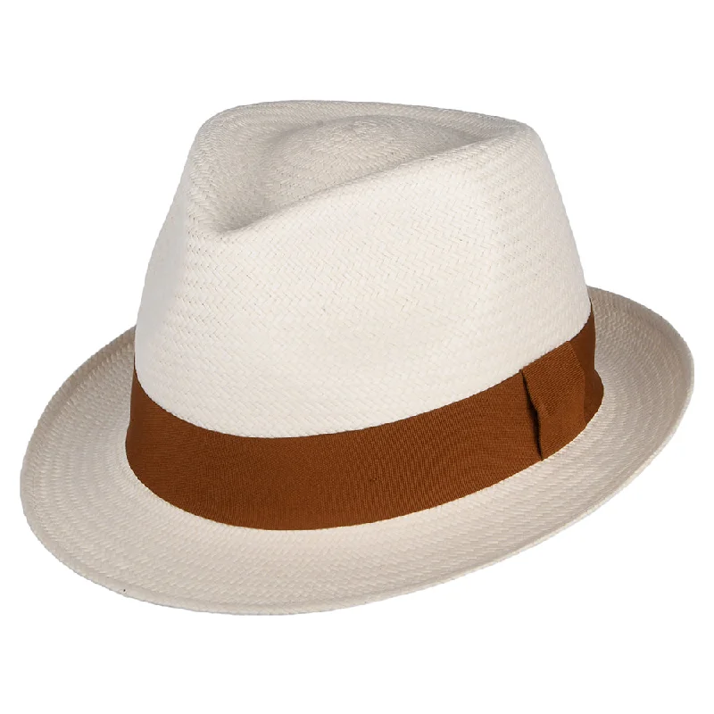 Failsworth Hats Panama Trilby Hat - Bleach-Toffee