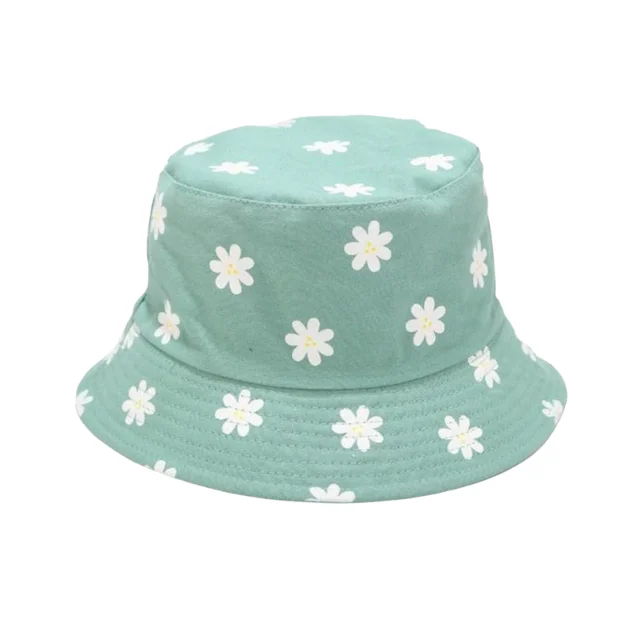 Daisy Print Bucket Green