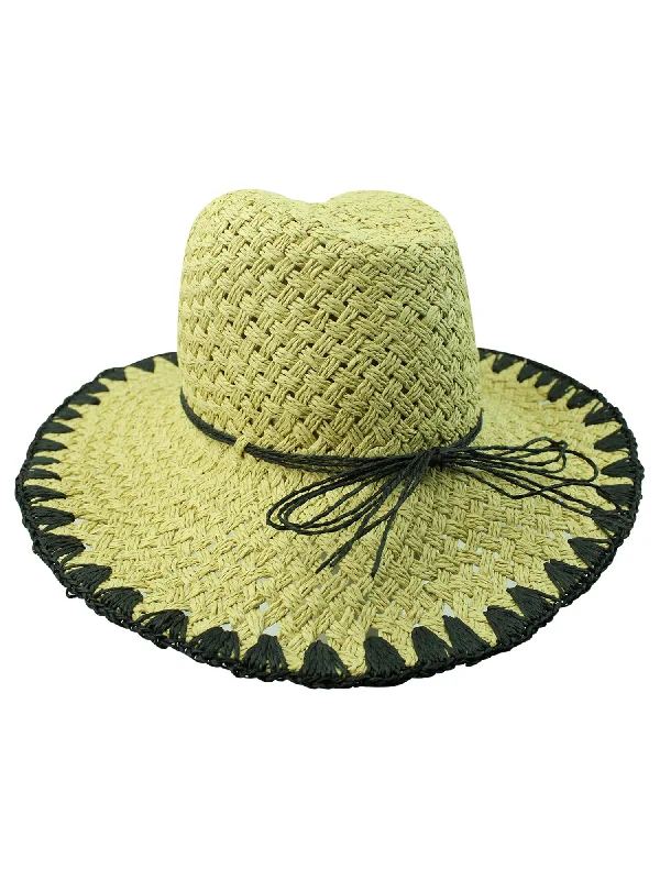 Natural Straw Cowboy Hat With Whipstitch Edging