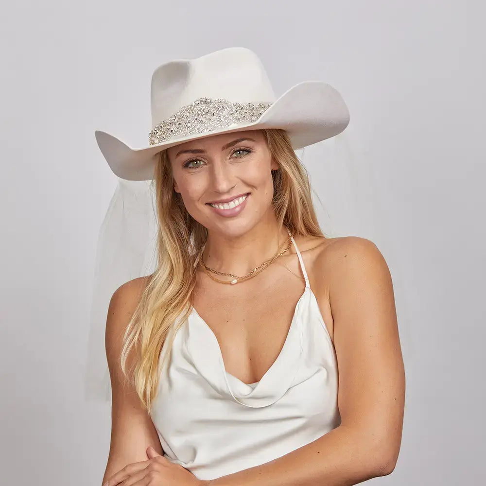 Juliet | Womens Felt Cowgirl Hat with Veil