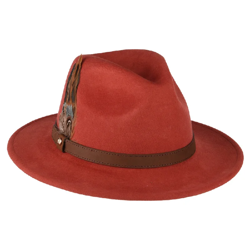 Failsworth Hats Showerproof Wool Felt Fedora Hat - Ginger