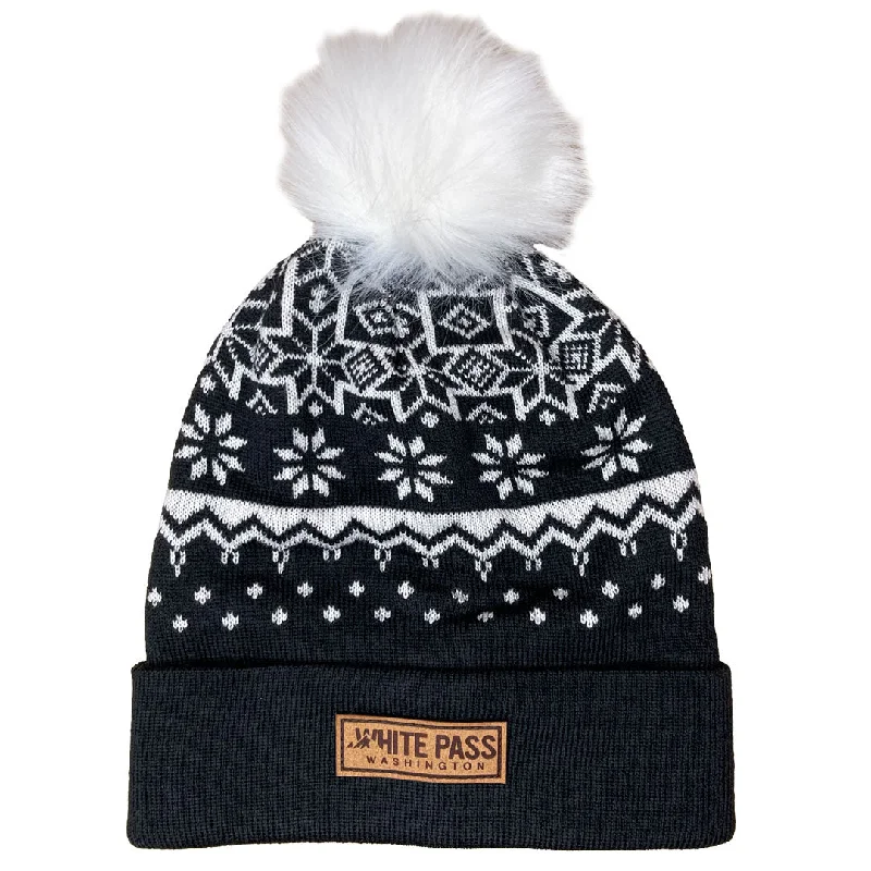 WP Black/White Faux Fur Beanie