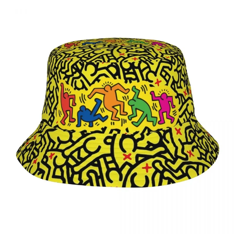 Keith Haring Pop Art Yellow Bucket Hat