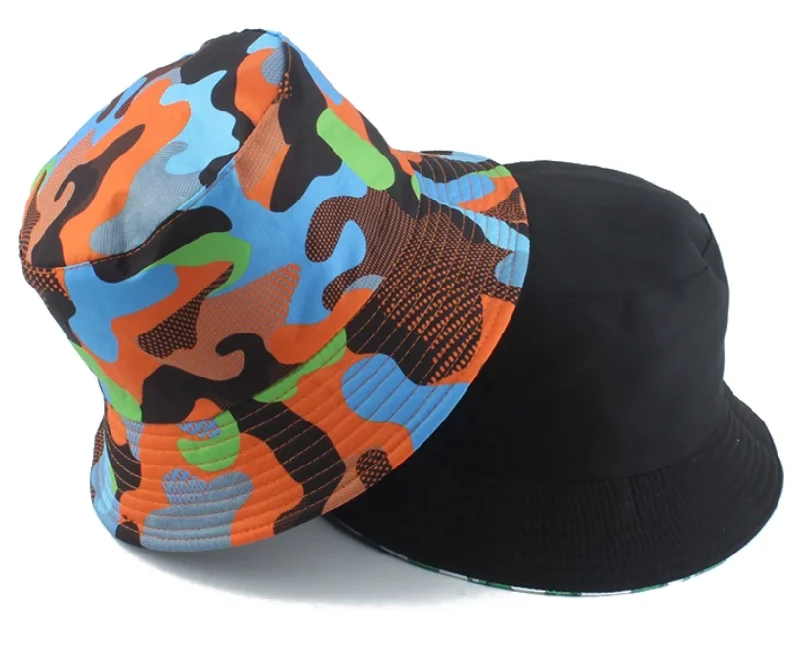 Bucket hat Reversible Camouflage Orange/Blue