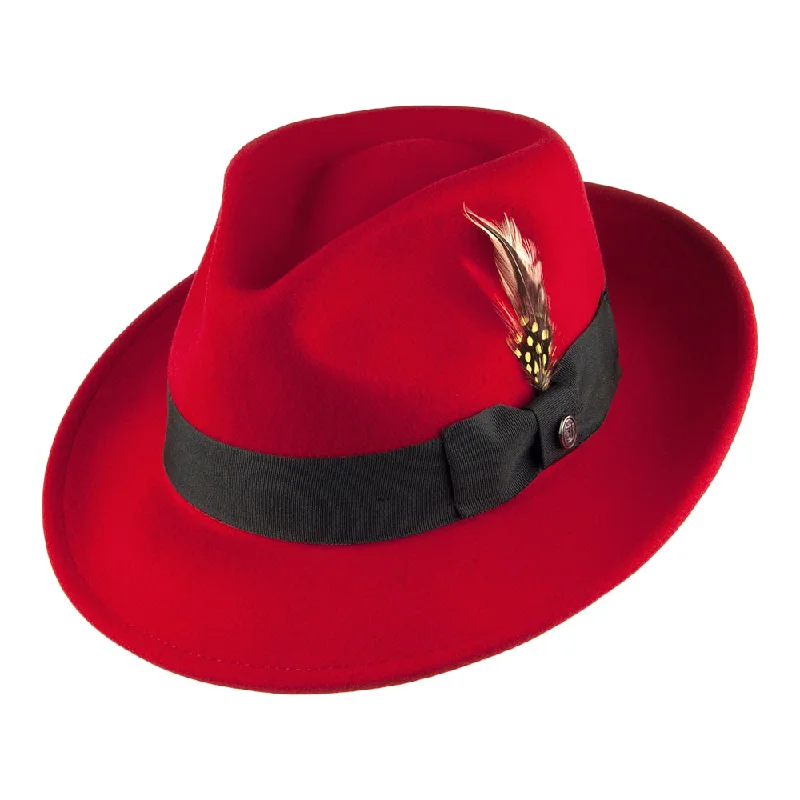 Jaxon & James Pachuco Crushable C-Crown Fedora Red Wholesale Pack