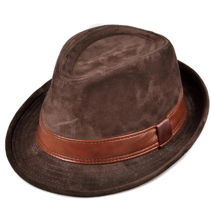 Lamarck Nubuck Genuine Leather Trilby Hat