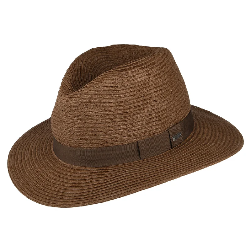 Barts Hats Aveloz Toyo Straw Fedora Hat - Dark Brown