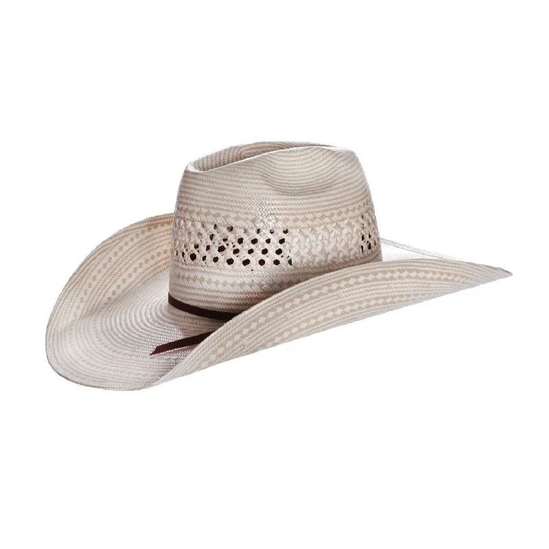 American Hat Co 7700 Two Tone Fancy Vent Straw Hat - Ivory/Tan