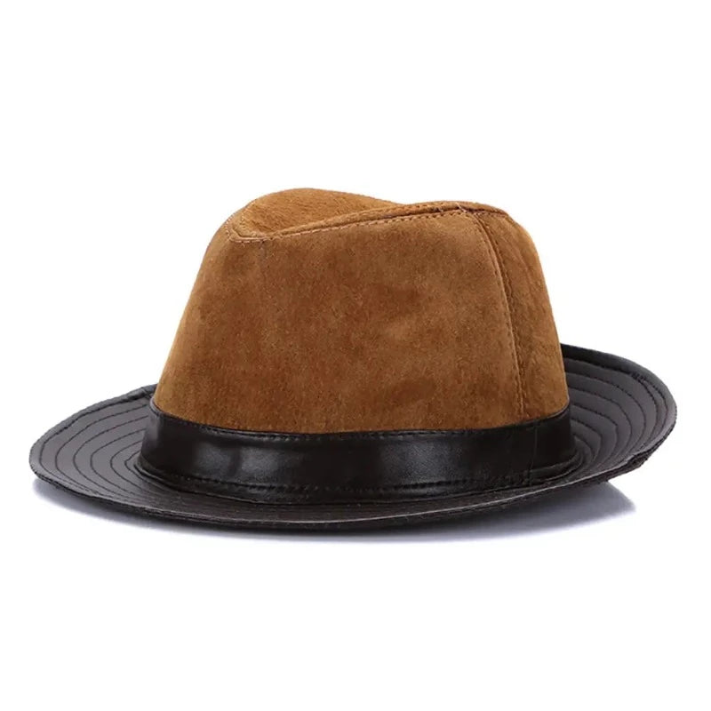 Rotterdam Genuine Leather Suede Fedora Hat