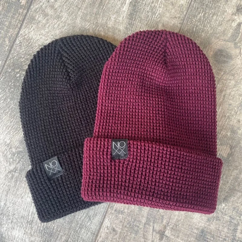 Cuffed Waffle Knit Beanies